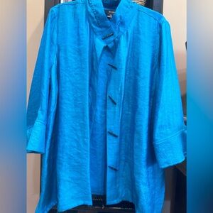 Ali Miles button up jacket - Cyan blue/turquoise beautiful color.